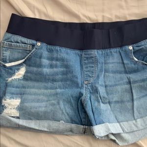 Maternity jean shorts belly band like new XXL 2XL